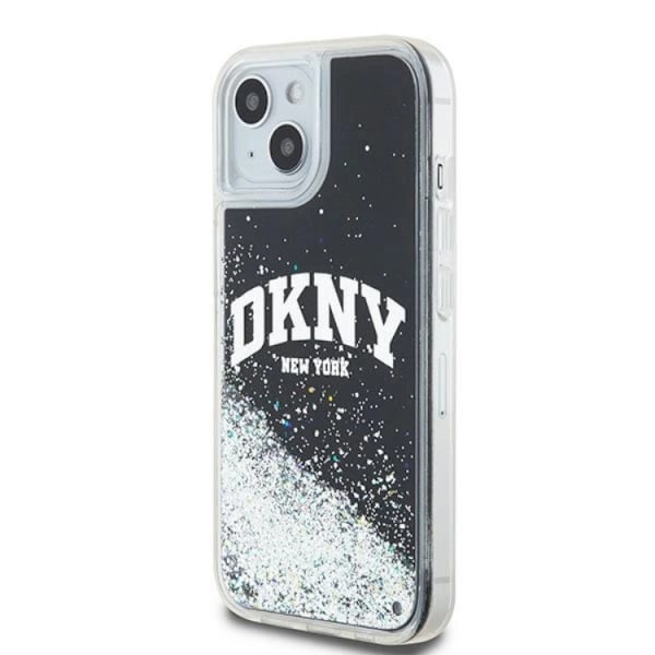 DKNY iPhone 15/14 Plus Mobilskal Liquid Glitter Big Logo - Svart