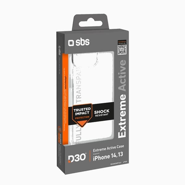 SBS Telefontaske til iPhone 14/13 D3O - Gennemsigtig Transparent