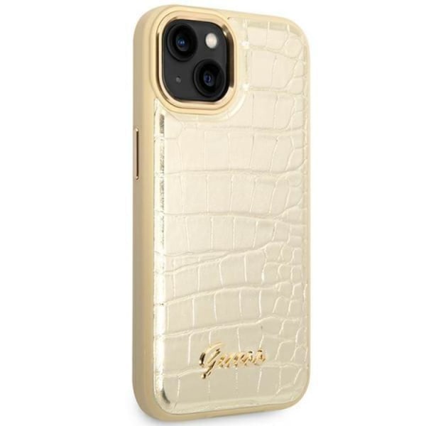 GUESS iPhone 14 Plus Cover Croco Collection - Guld