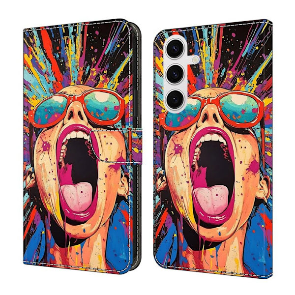 Samsung Galaxy S26 Plånboksfodral Vikbart Ställ Konstläder - Graffiti Scream