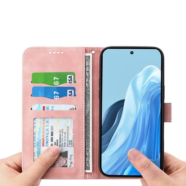 DIERFENG Samsung Galaxy S26 Edge Plånboksfodral Konstläder - Rosa