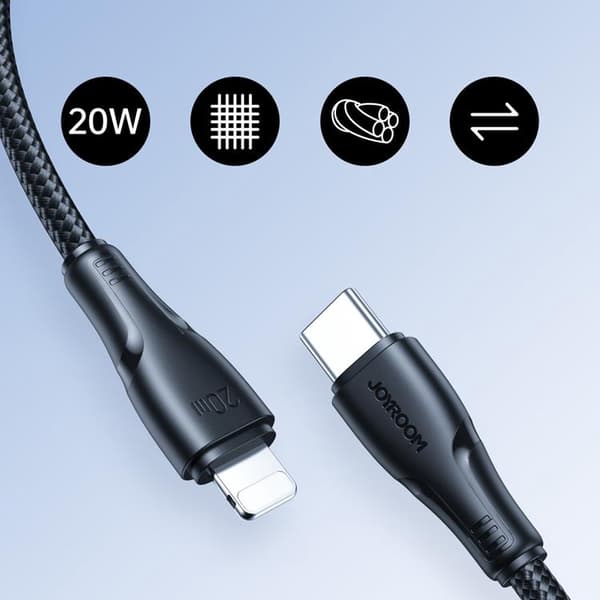 Joyroom Surpass USB-C til Lightning 20W Kabel 1,2 m - Sort Black