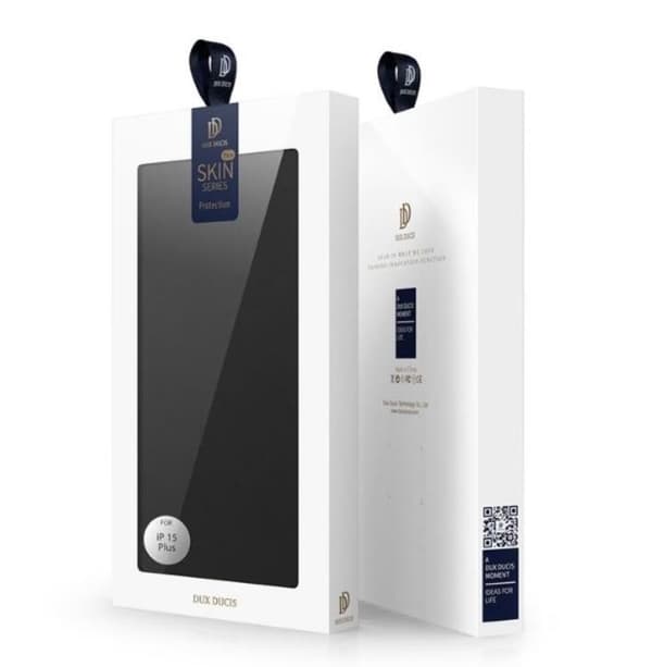 Dux Ducis iPhone 15 Plus -lompakkokotelo Skin Pro - Musta Black