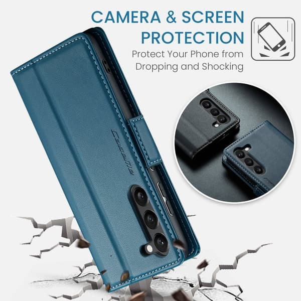 CASEME Plånboksfodral Konstläder för Samsung Galaxy S25+ - Blå