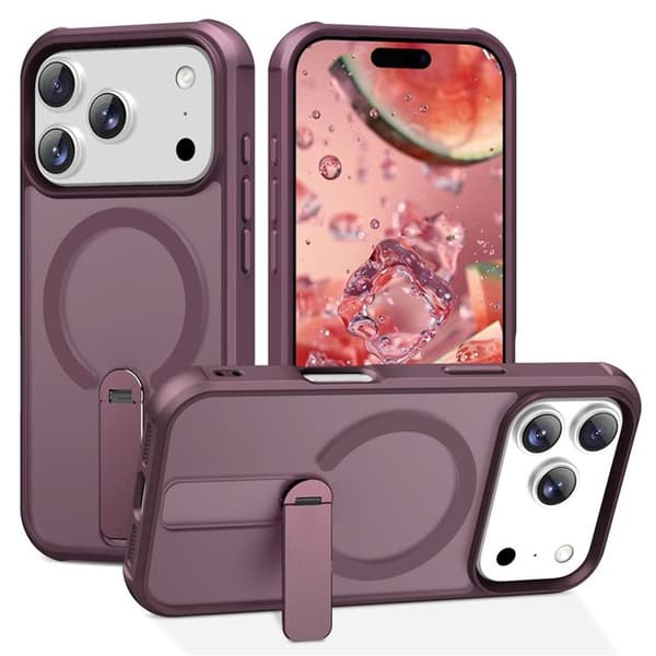 Mobilskal till iPhone 17 Pro Max MagSafe Kickstand - Vinröd Vinröd