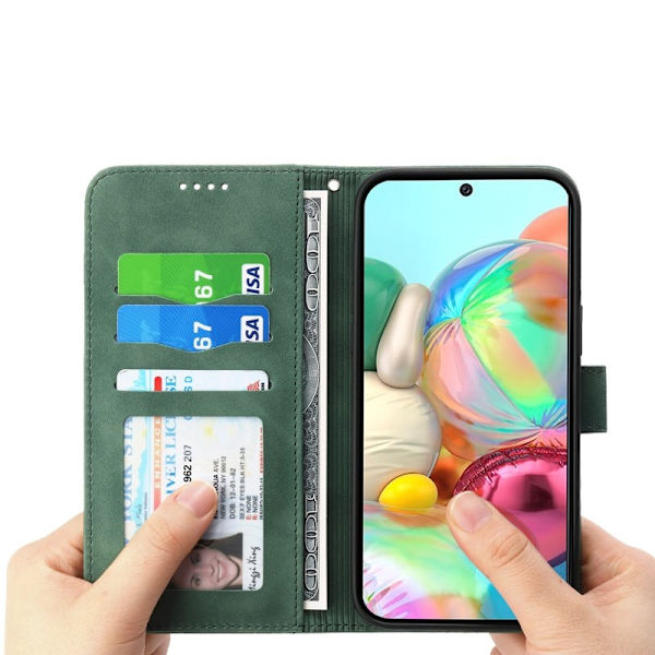 DIERFENG DF-03 Google Pixel 9a Plånboksfodral Konstläder - Grön