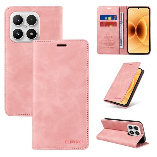 BETOPNICE Xiaomi 17 Plånboksfodral Konstläder - Magnetisk stängning - Rosa