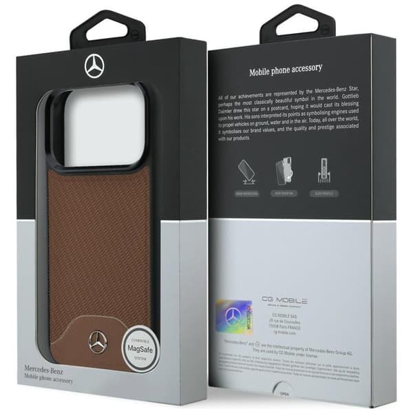 Mercedes Mobilskal För iPhone 17 Pro Max MagSafe Wood Effect - Kamel Brun