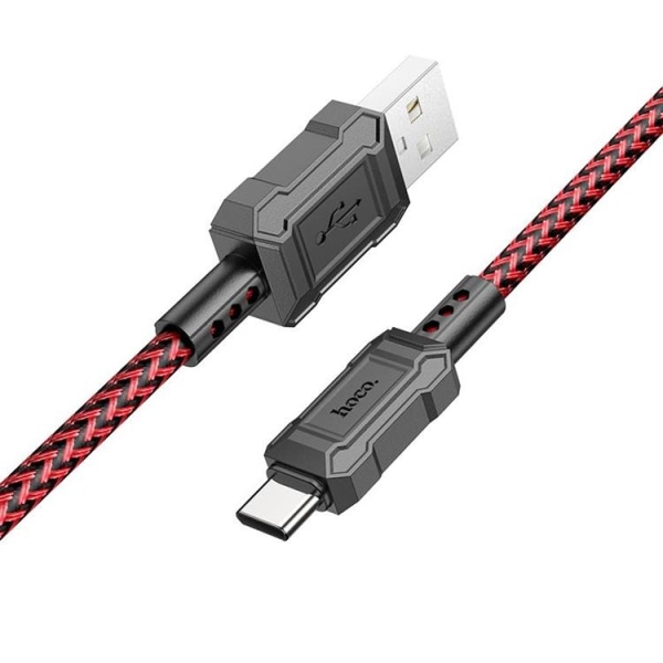 Hoco USB-A til USB-C Kabel 1m Leder - Rød