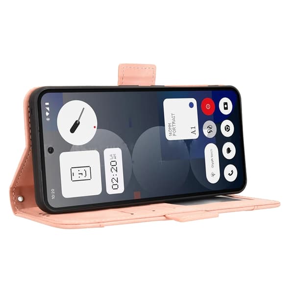 Nothing Phone (3a) Pro Plånboksfodral Läder - Rosa Rosa