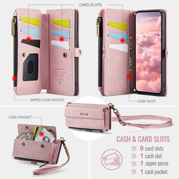 CASEME Plånboksfodral för iPhone 7/8/SE 2020/2022 Konstläder Rosa