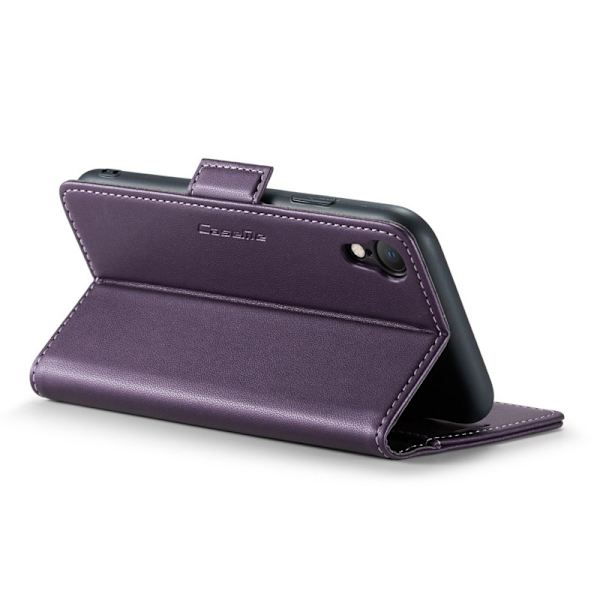 CASEME Plånboksfodral Konstläder iPhone XR RFID-Skydd Lila