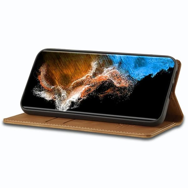 LC.IMEEKE Samsung Galaxy S23+ Plånboksfodral Konstläder - Brun