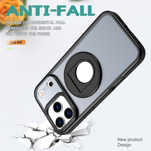 Mobilskal till iPhone 17 Pro MagSafe Rotating Kickstand Clear - Svart Svart
