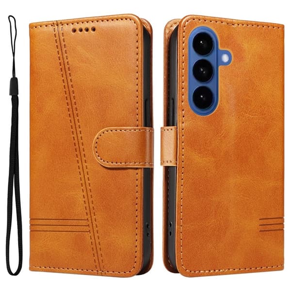 T-Shape Samsung Galaxy S26 / S26 Pro Plånboksfodral Konstläder - Brun