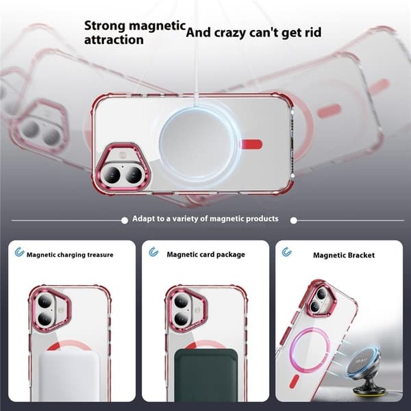 Mobilskal till iPhone 16 Plus MagSafe Kickstand - Röd Röd