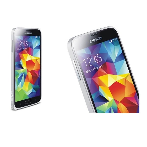 LOVE MEI 0,7mm Metal Bumper till Samsung Galaxy S5 (Silver) Silver