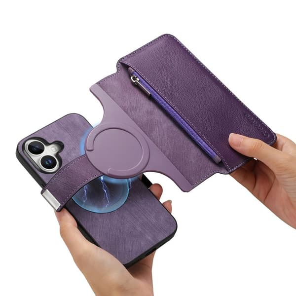 CASENEO MW-02 iPhone 16 Plus Plånboksfodral Konstläder - Lila