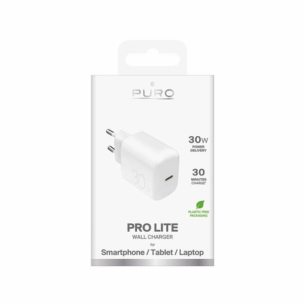 Puro Hurtigoplader 30W USB-C Prolite - Hvid Vit