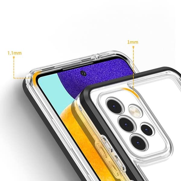 Galaxy A73 Kuori Clear 3in1 Frame Gel - Musta Black