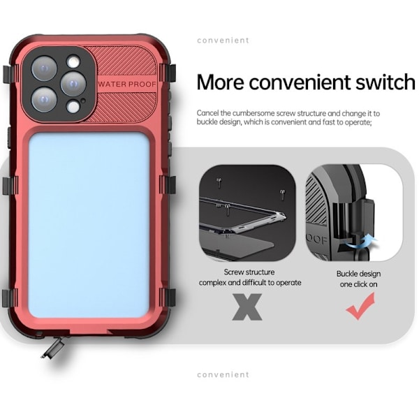 SHELLBOX M Series Mobilskal till iPhone 13 Pro Max Vattentät Röd