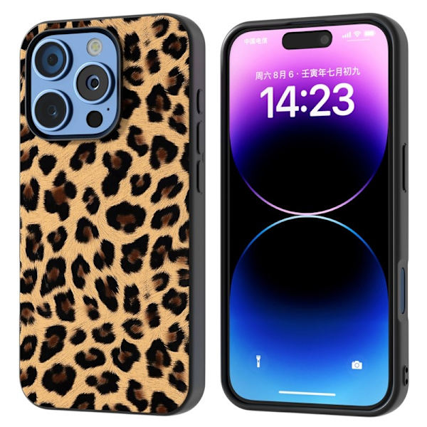 ABEEL Mobilskal till iPhone 16 Pro Max Leopardmönster Champagne Guld