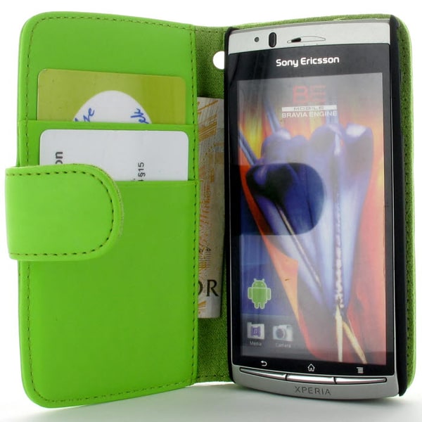 Plånboksväska till Sony Ericsson Xperia ArcS X12 (Grön)