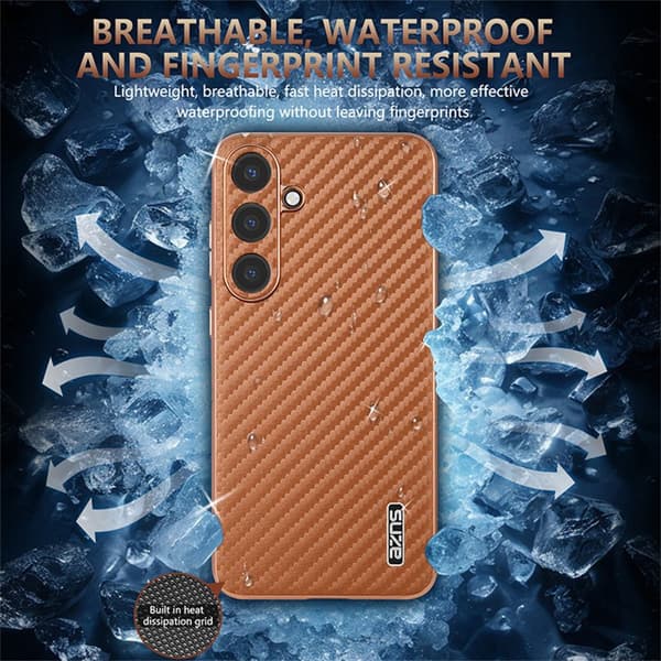 AZNS Mobilskal för Samsung Galaxy S26 Elektropläterad Kolfiber PU + TPU - Blå