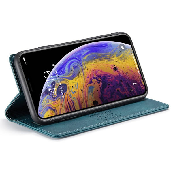 AUTSPACE A01 iPhone X/XS Plånboksfodral Konstläder - Blå