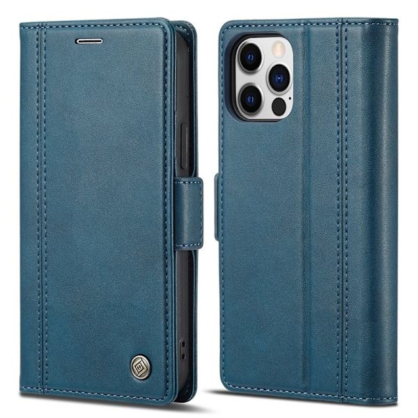 LC.IMEEKE iPhone 12 Plånboksfodral Konstläder - Full Protection - Blå