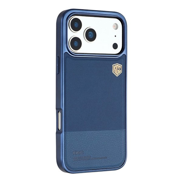 KIGC Mobilskal till iPhone 17 Pro Electroplating PC + TPU + PU - Blå Blå