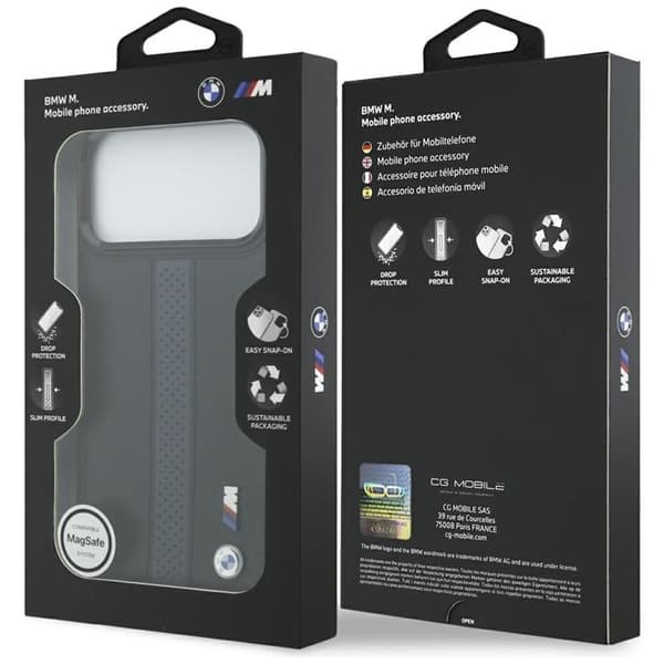 BMW Mobilskal till iPhone 17 Pro Max MagSafe M Perforated Stripe Logo - Blå Blå