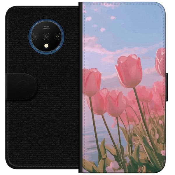 Plånboksfodral till OnePlus 7T med Rosa Tulpaner