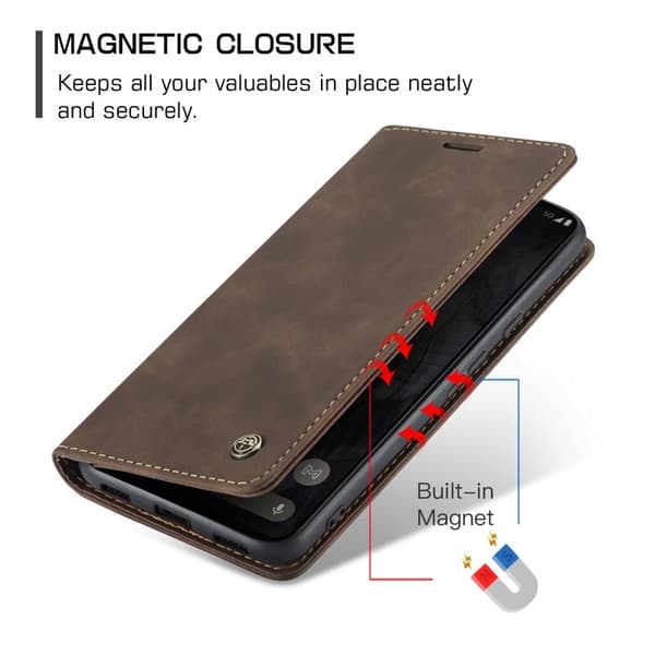 CASEME 013 Series Google Pixel 8 Pro Plånboksfodral Konstläder Brun