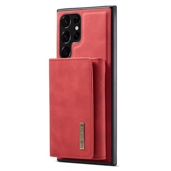 DG.MING Samsung Galaxy S24 Ultra Konstläder Plånboksfodral Röd