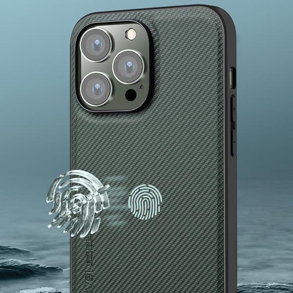 X-LEVEL Kevlar II Mobilskal för iPhone 15 Pro Grön Carbon Fiber