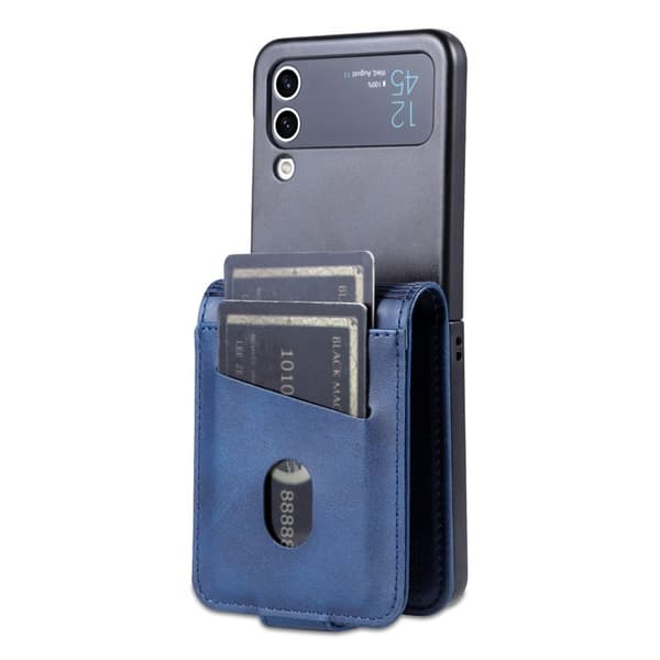 AZNS Samsung Galaxy Z Flip4 Plånboksfodral Konstläder - Blå