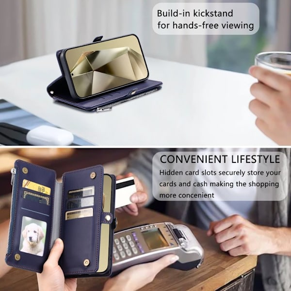 Samsung Galaxy S26 Plus Plånboksfodral TPU + Konstläder - Blå
