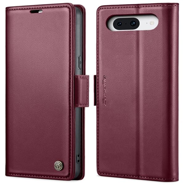 CASEME Plånboksfodral Konstläder till Google Pixel 8 - Röd