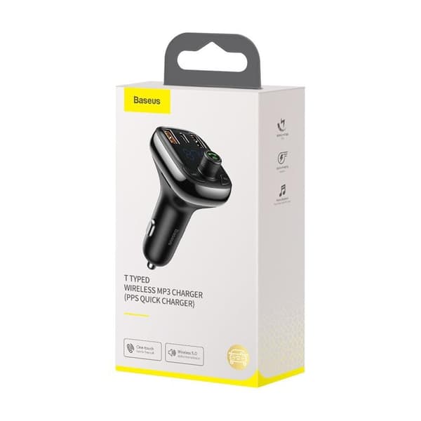 Baseus Billaddare USB Till USB-C Transmitter - Musta Black