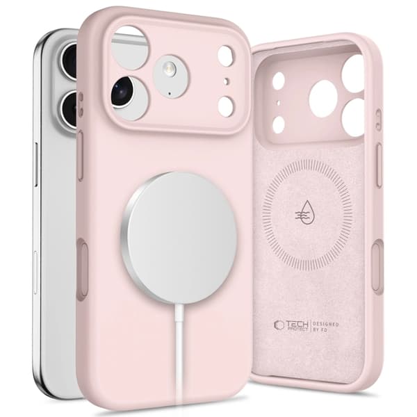 Tech-Protect Mobilskal till iPhone 17 Pro Max Magsafe Silikon - Pearl Rosa Rosa