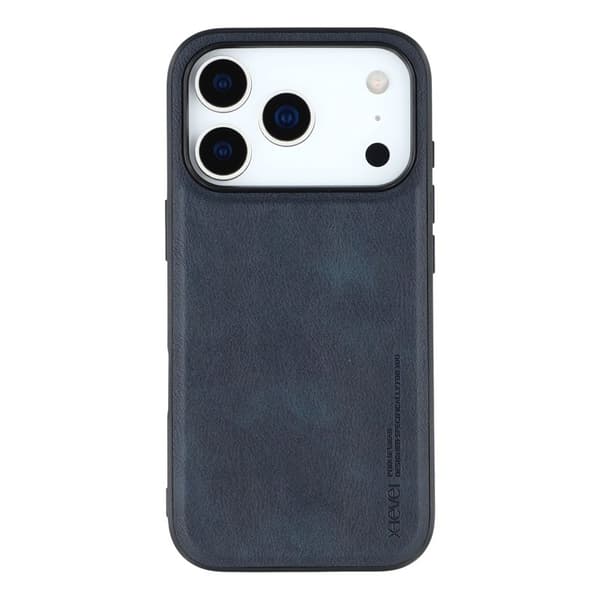 X-LEVEL Bojue-3 Mobilskal till iPhone 17 Pro Läderbelagd PC + TPU Blå