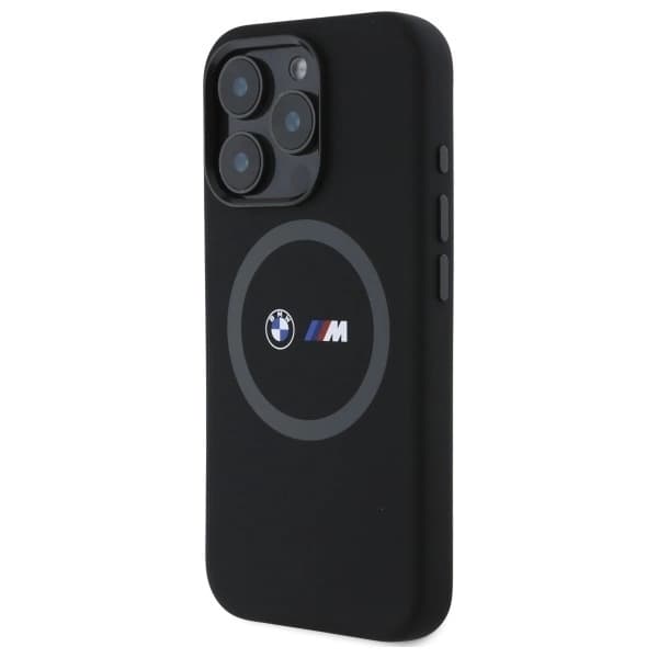 BMW Mobilskal till iPhone 16 Pro Max MagSafe Silikon Printed Ring - Svart Svart