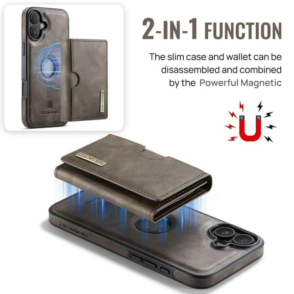 DG.MING M6 Series Mobilskal till iPhone 16 Plus Magnetiskt Brun
