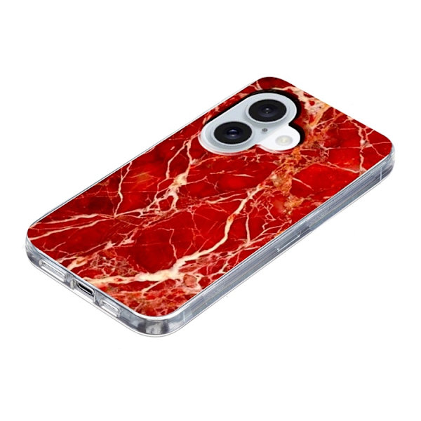 Mobilskal till iPhone 17 Marble Pattern Printing Soft - Röd Röd