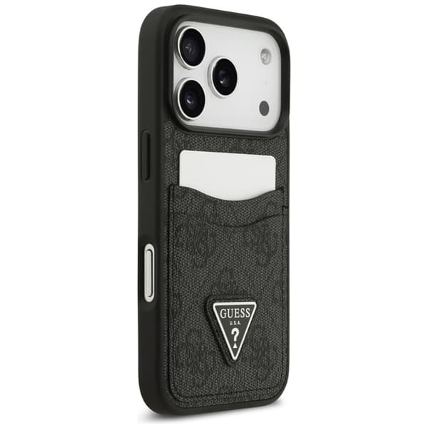Guess Mobilskal till iPhone 17 Pro 4G Double Card Triangle Svart