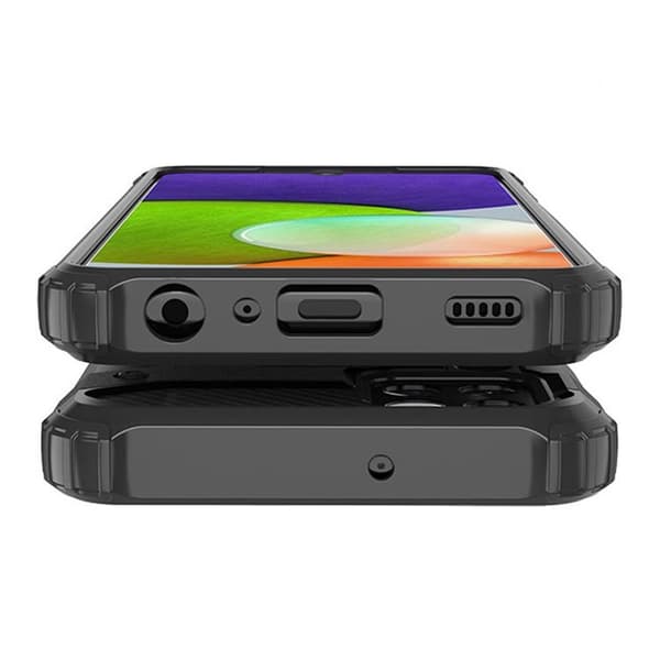 Galaxy A22 4G -kotelo Hybrid Armor Tough Rugged - Silver Silver