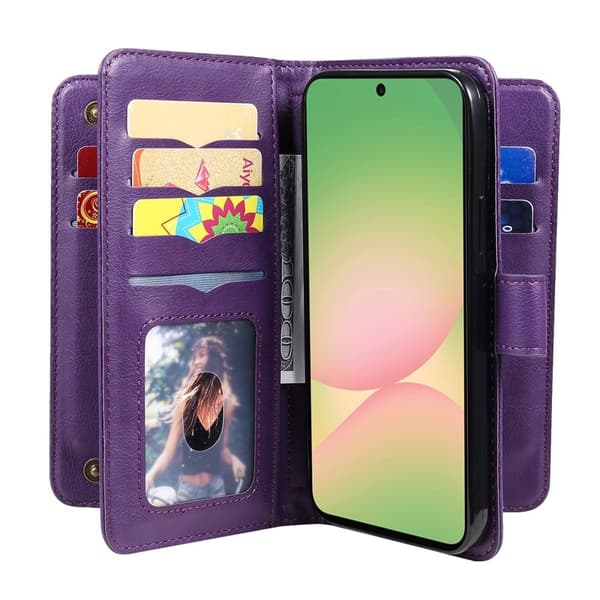 Samsung Galaxy A57 Plånboksfodral Konstläder Ställ - Lila