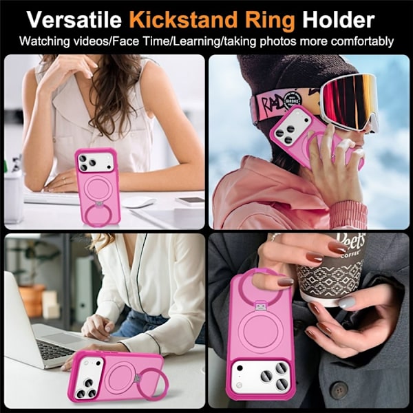 Mobilskal till iPhone 17 Pro Max MagSafe TPU+PC Kickstand - Rosé Rosa