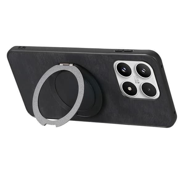 Mobilskal för Xiaomi 17 Retro Läder Rotating Kickstand Svart